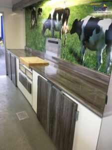 plan de travail bois et inox