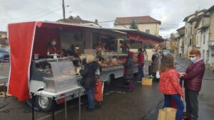 remorque vitrine en situation de vente