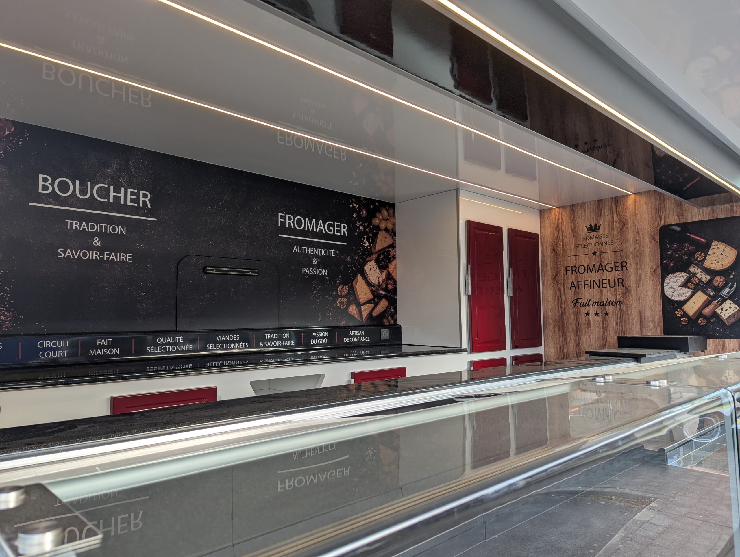 vitrine réfrigérée camion alimentaire 4m50
